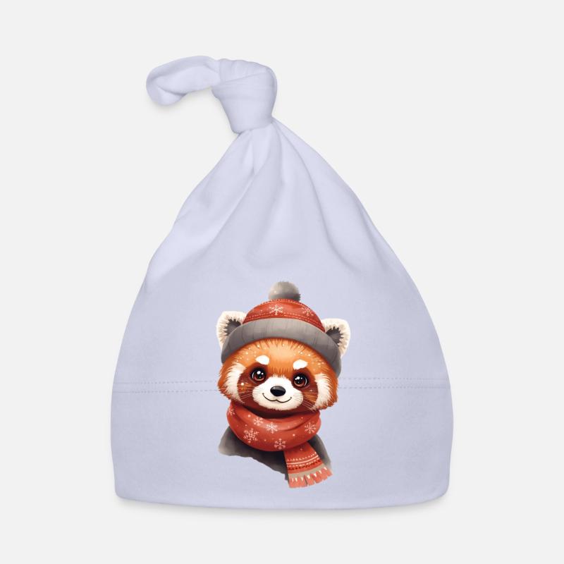 Panda d’hiver avec chapeau et écharpe Bonnet bio Bébé
