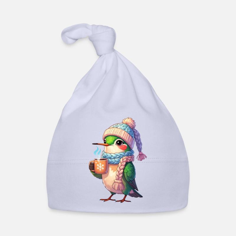 Winter Cuddle Bird with Mug Organic Baby Cap