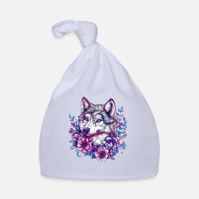 Loup fleur : explosion de couleurs dans la couronne de fleurs Bonnet bio Bébé