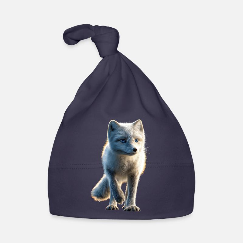 Polarfuchs Schneefuchs Eisfuchs Süßer Weißer Fuchs Baby Bio-Mütze