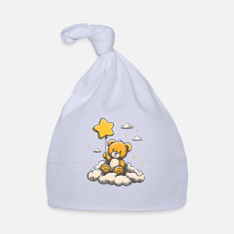 Cuddly teddy with star balloon Organic Baby Cap
