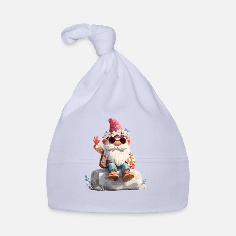 Sommergnom mit Blumenkranz Baby Bio-Mütze