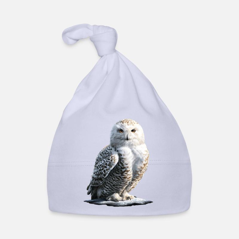 Schneeeule Weiße Eule Kauz Uhu Owl Schnee Eulen Baby Bio-Mütze
