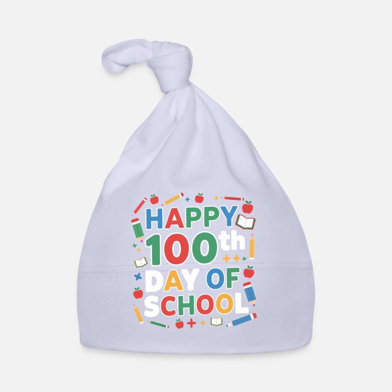 Fröhlicher 100. Schultag – bunte Schule Baby Bio-Mütze