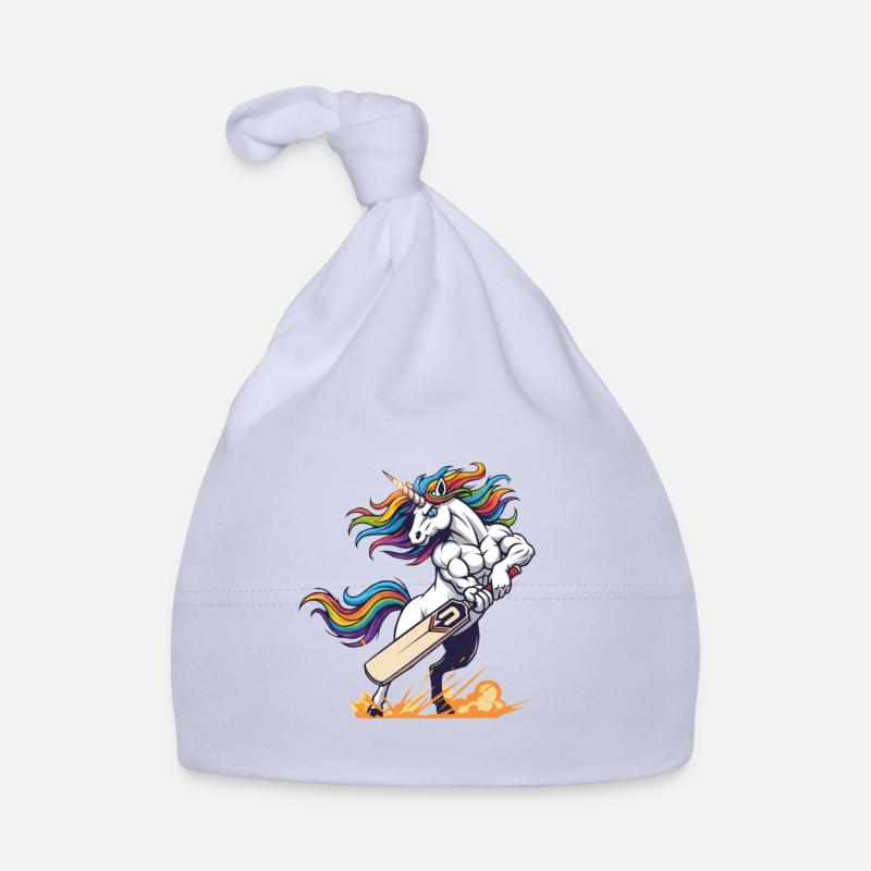 Licorne musclée avec batte de cricket Bonnet bio Bébé