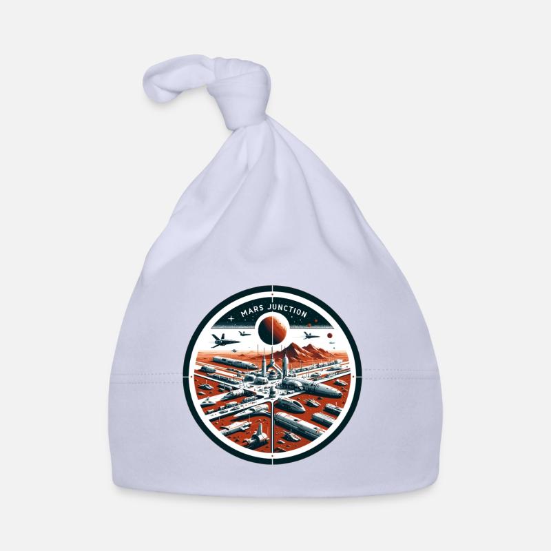 Mars Junction Spaceport Patch Organic Baby Cap