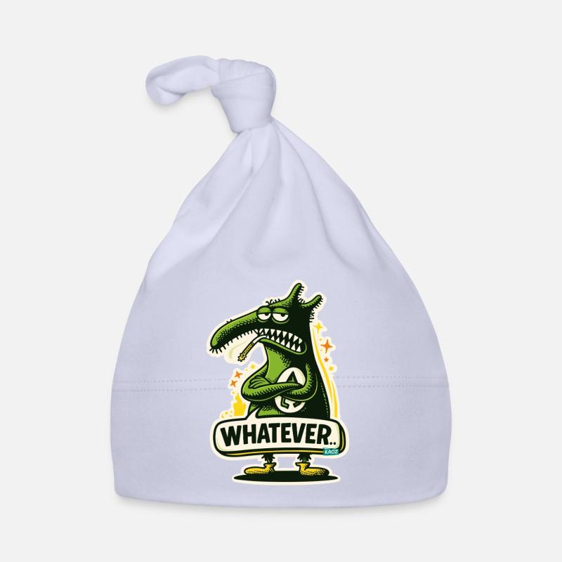Dino Monstre Vert avec Peu importe l’Attitude Bonnet bio Bébé