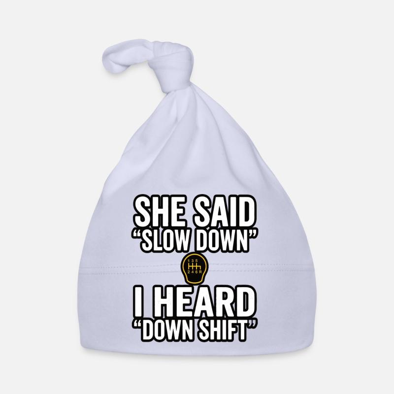 Down Shift Spruch Handschaltung Baby Bio-Mütze