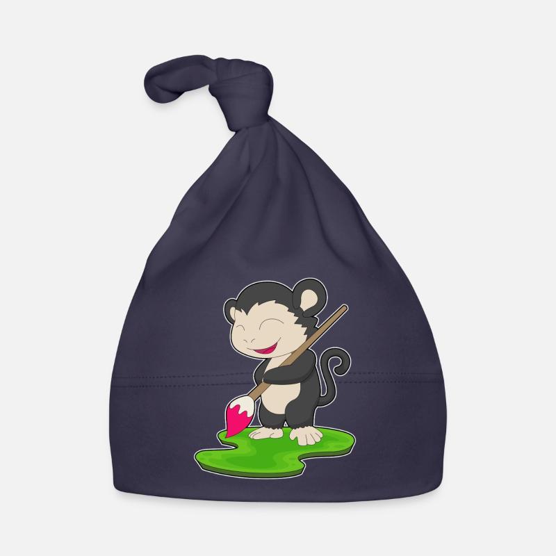Affe Maler Pinsel Malen Baby Bio-Mütze
