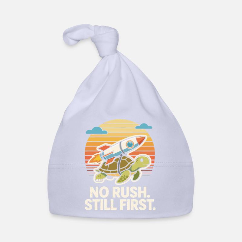 Keine Eile, immer noch das erste lustige Turtle Rocket Retro Baby Bio-Mütze