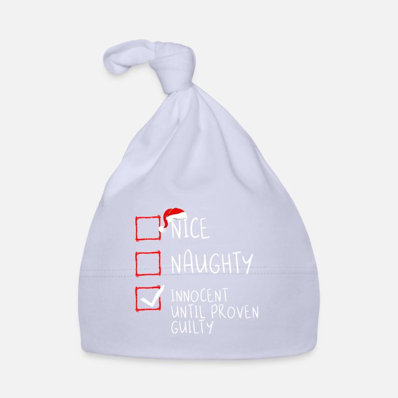 Innocent Until Proved Guilty Xmas Christmas  Organic Baby Cap