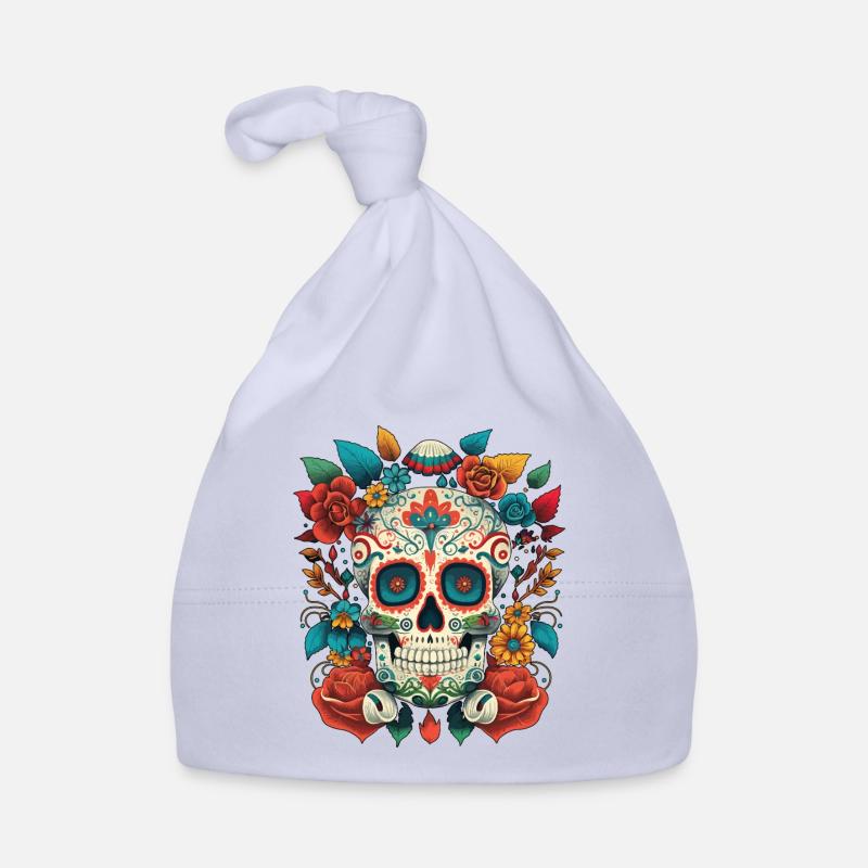 Fleurs Cinco De Mayo, Crâne de sucre mexicain Bonnet bio Bébé