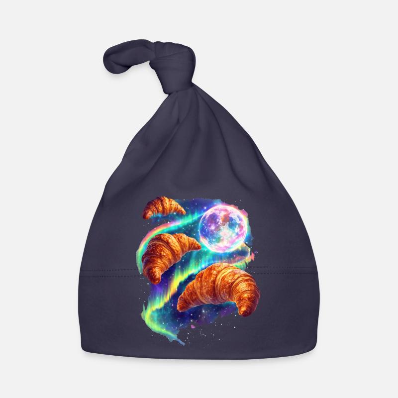 Kosmische Croissants im Sternenhimmel Baby Bio-Mütze