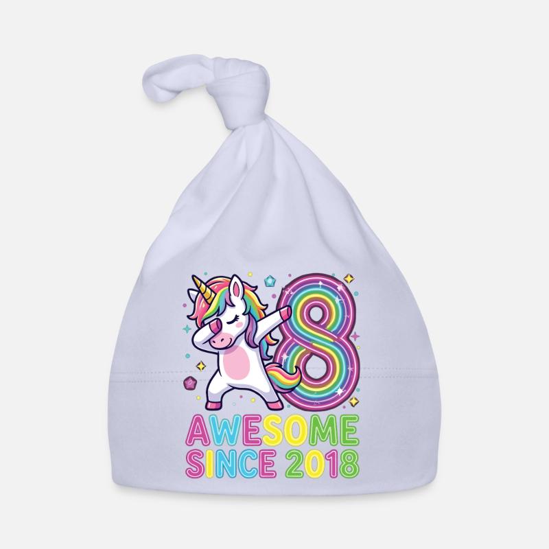 Awesome Since 2018 Einhorn Regenbogen 8 Baby Bio-Mütze