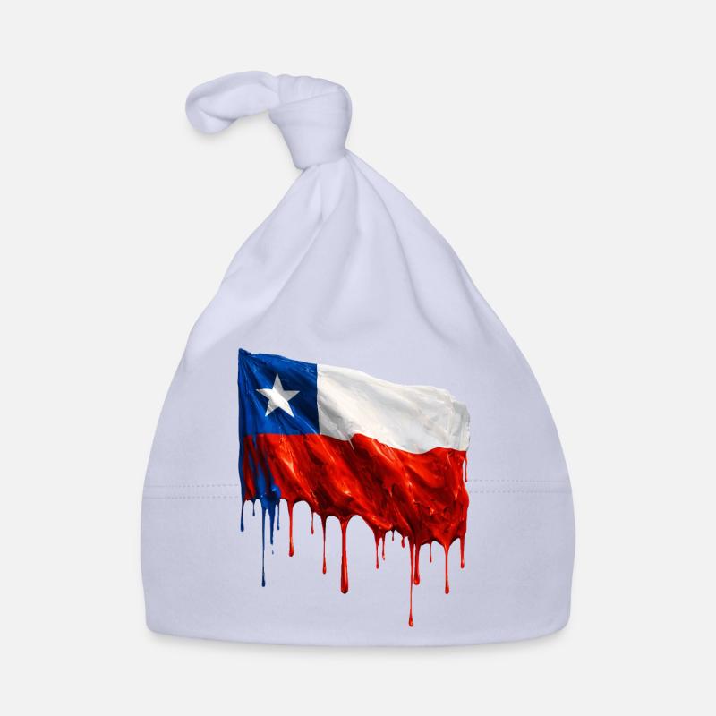 Chile Flag Dripping Solid Organic Baby Cap