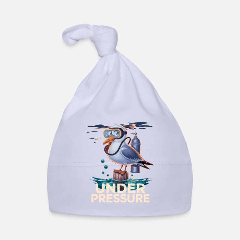 Mouette sous pression avec masque de plongeur humour de plongeur Bonnet bio Bébé