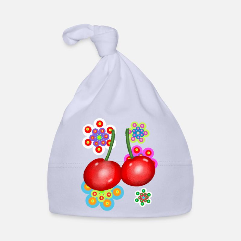 Retro Spring Summer Retro Cherries Organic Baby Cap