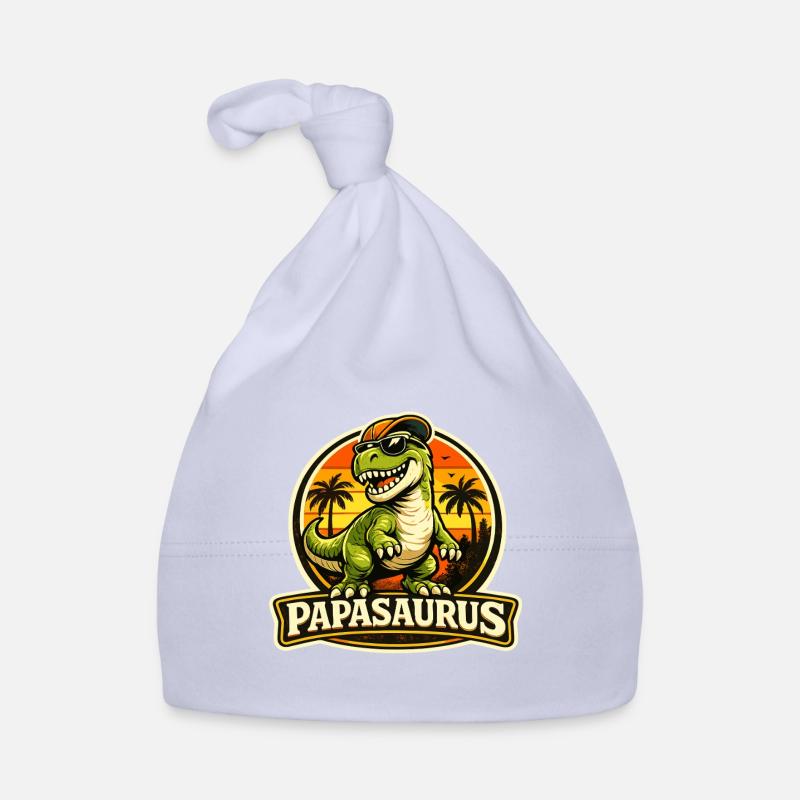 Papasaurus Dino en version rétro au coucher de soleil Bonnet bio Bébé