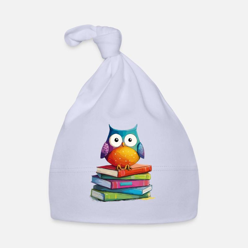 Bücherstapel Eule Baby Bio-Mütze