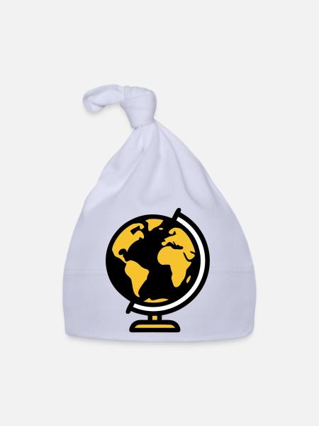 Globe Globe Earth School - Organic Baby Cap - sky - Front