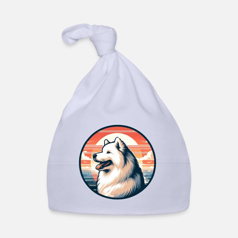 Chien Samoyède Cadeaux Mignon Samoyède Chien Graphique Bonnet bio Bébé