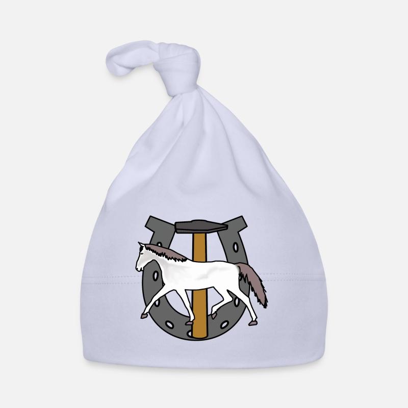 Professions Maréchal-ferrant Fer à cheval Forgeron Cheval Profession Bonnet bio Bébé