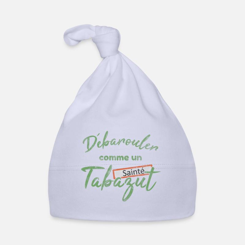 Débarouler Tabazut - Expression Stéphanoise Gaga - Bonnet bio Bébé - ciel