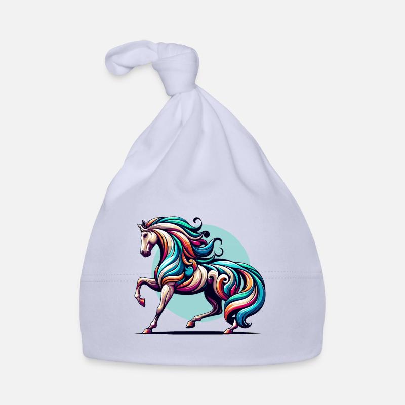 Art coloré du cheval Bonnet bio Bébé