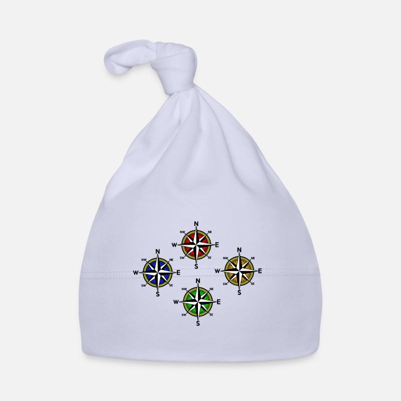 Windrose Nautical Compass Organic Baby Cap