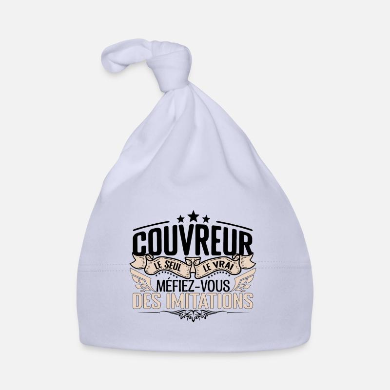 Couvreur cadeau Couvreur le vrai Couvreur - Bonnet bio Bébé - ciel