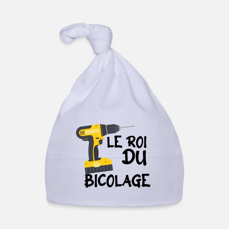 Le Roi Du Bricolage C'est Papy Bricoleur !! - Bonnet bio Bébé - ciel