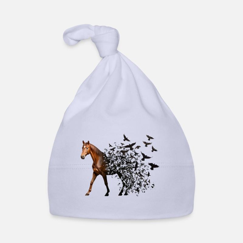 Cheval - Bonnet bio Bébé - ciel