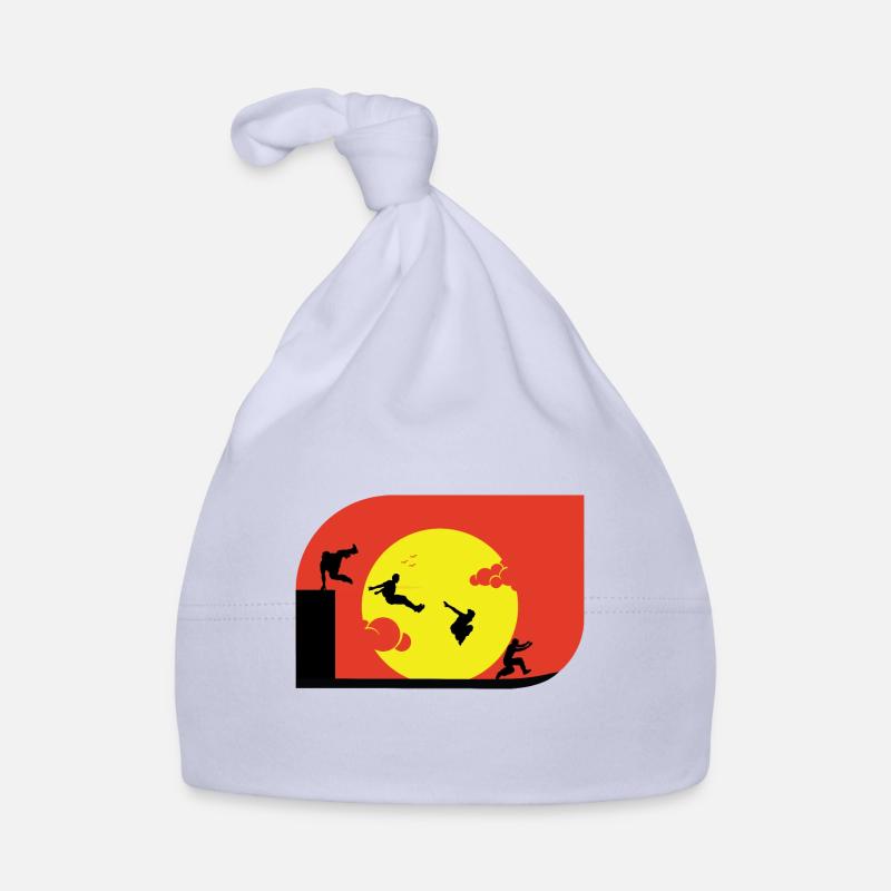 Parkour Traceur cadeau - Bonnet bio Bébé - ciel