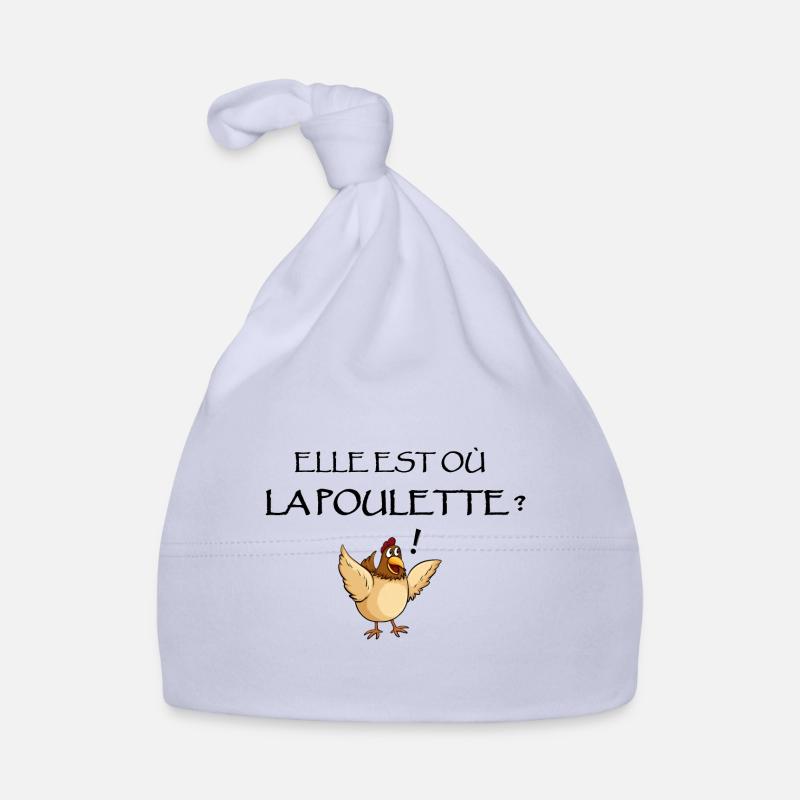 Citation Elle est où la poulette ? - Bonnet bio Bébé - ciel