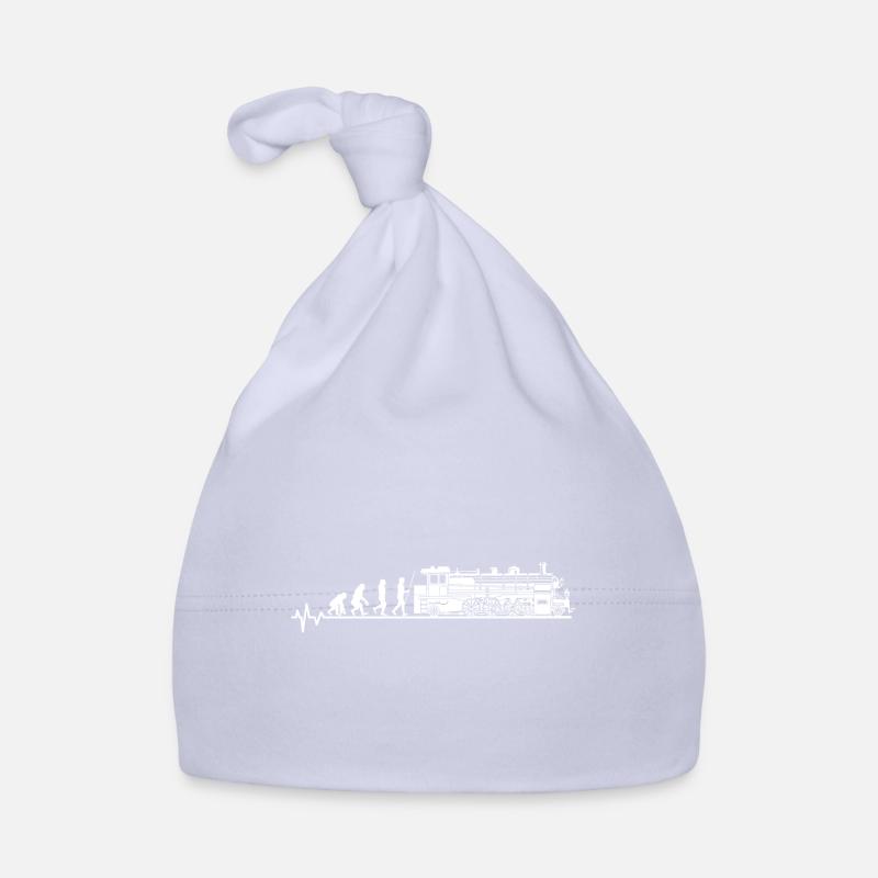 Train - Bonnet bio Bébé - ciel