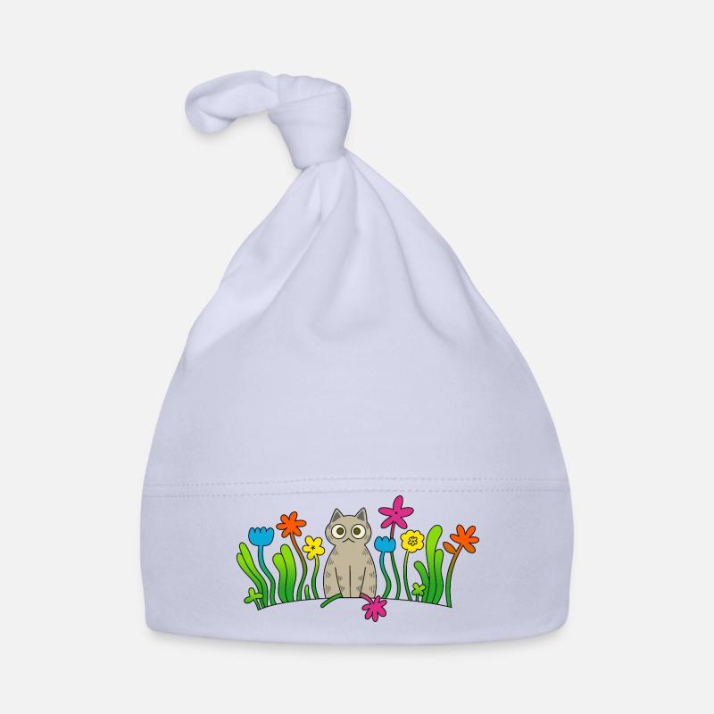 Chat avec une fleur Bonnet bio Bébé