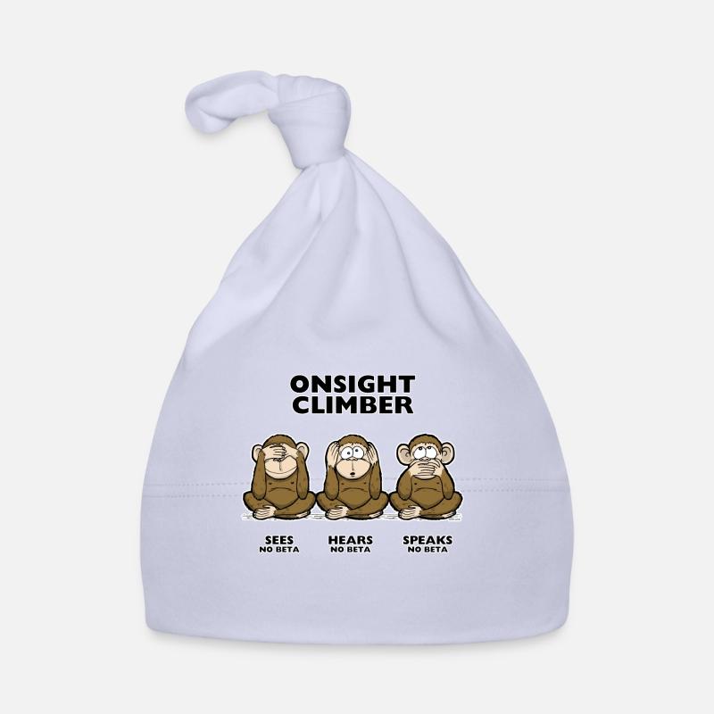 On Sight climber three wise monkey climbing t-shirt Organic Baby Cap