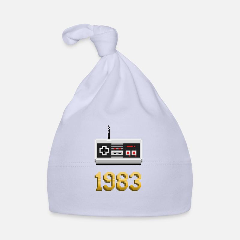 1983 [Pixel Art] - Bonnet bio Bébé - ciel