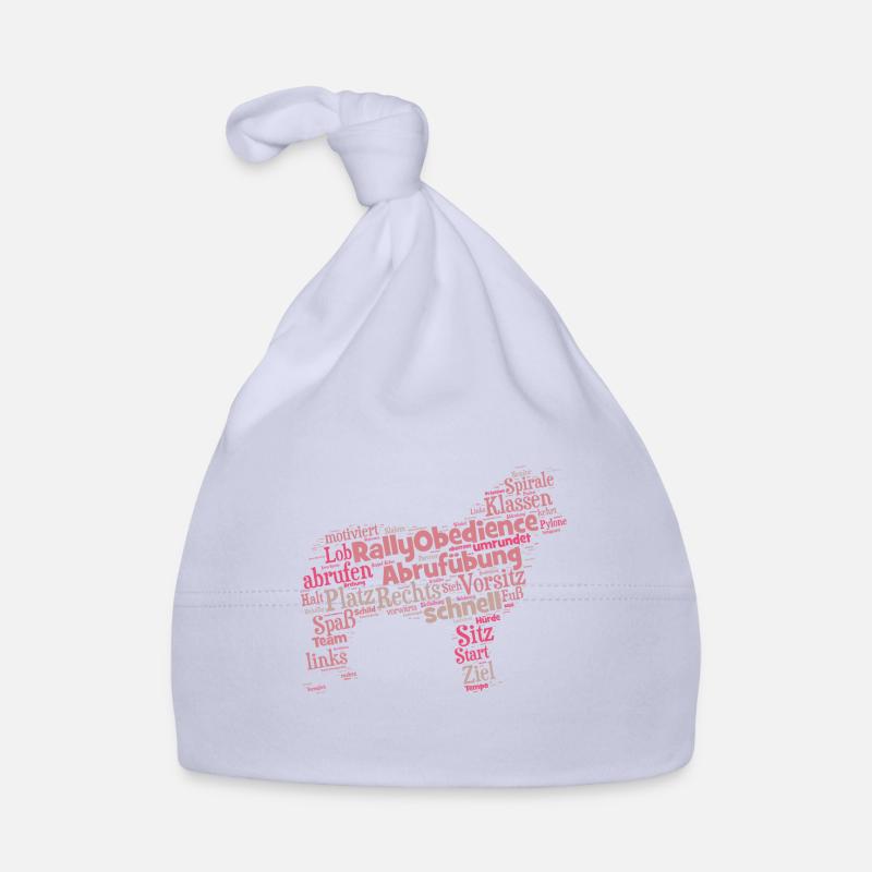 Rally Obedience Wordcloud Border Collie / Aussi Baby Bio-Mütze