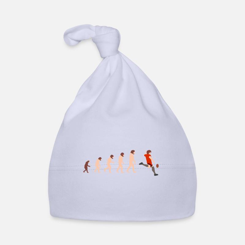 Idée cadeau Evolution Rugby Funny - Bonnet bio Bébé - ciel