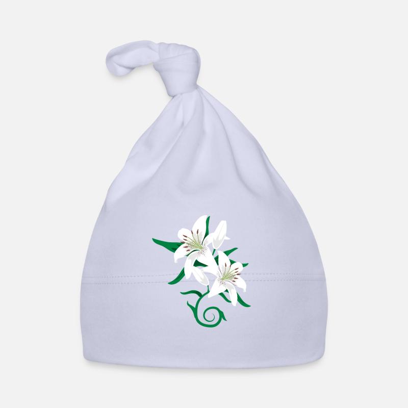 Idée de cadeau de tatouage de fleur de lys - Bonnet bio Bébé - ciel