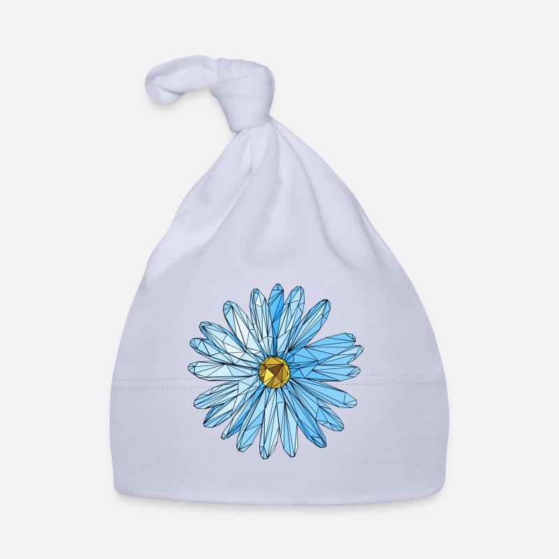 Flower blue triangle polygon art Organic Baby Cap