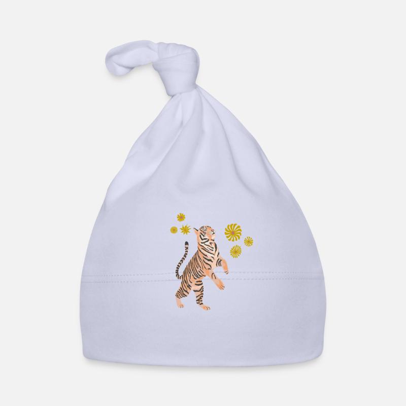 Tiger Bengal mit phantasievollen Blumen Baby Bio-Mütze