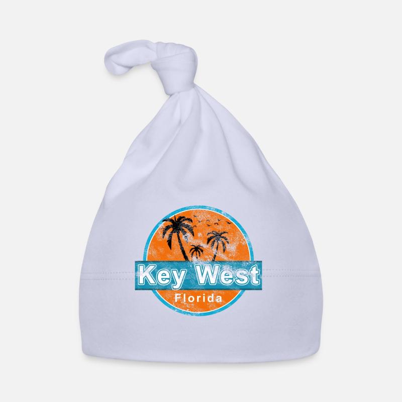 Key West Florida Vintage - Bonnet bio Bébé - ciel