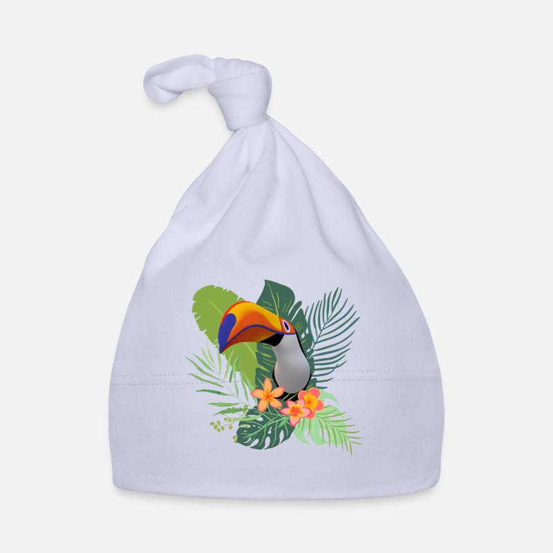 tropical - Bonnet bio Bébé - ciel