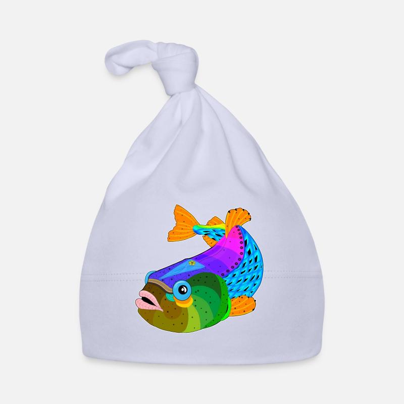 Poisson / poisson - Bonnet bio Bébé - ciel