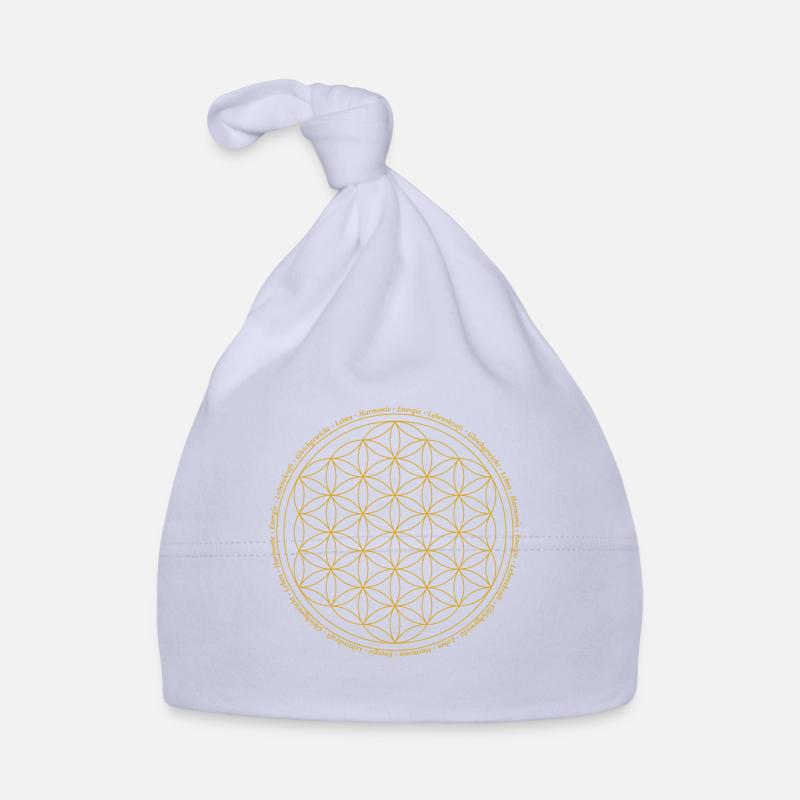 Fleur de vie | Énergie - force de vie - vie - Bonnet bio Bébé - ciel