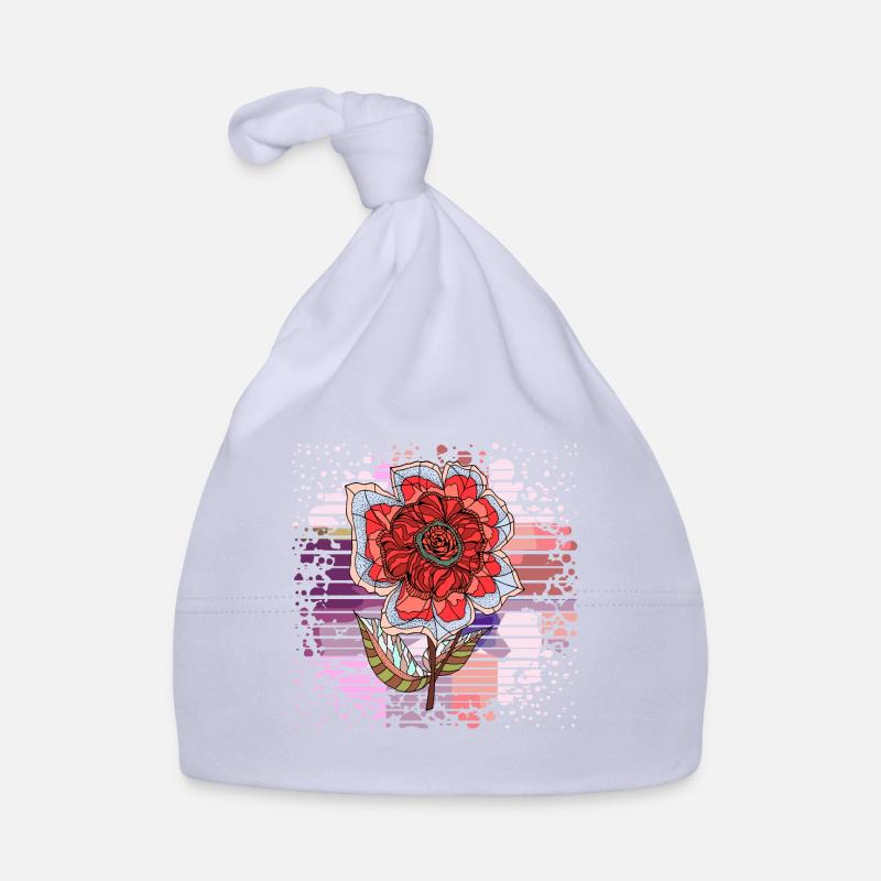 Blume - Baby Bio-Mütze - Sky