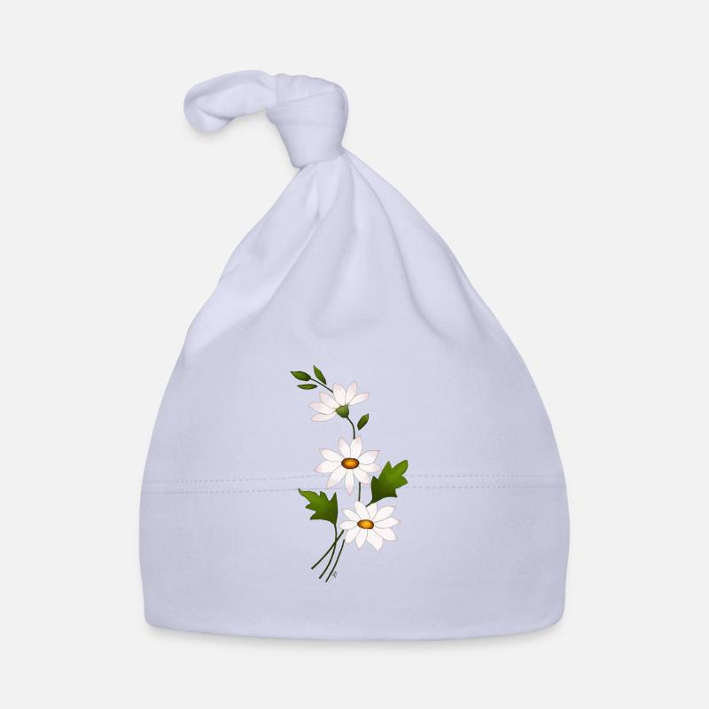 Fleurs de marguerite - Bonnet bio Bébé - ciel