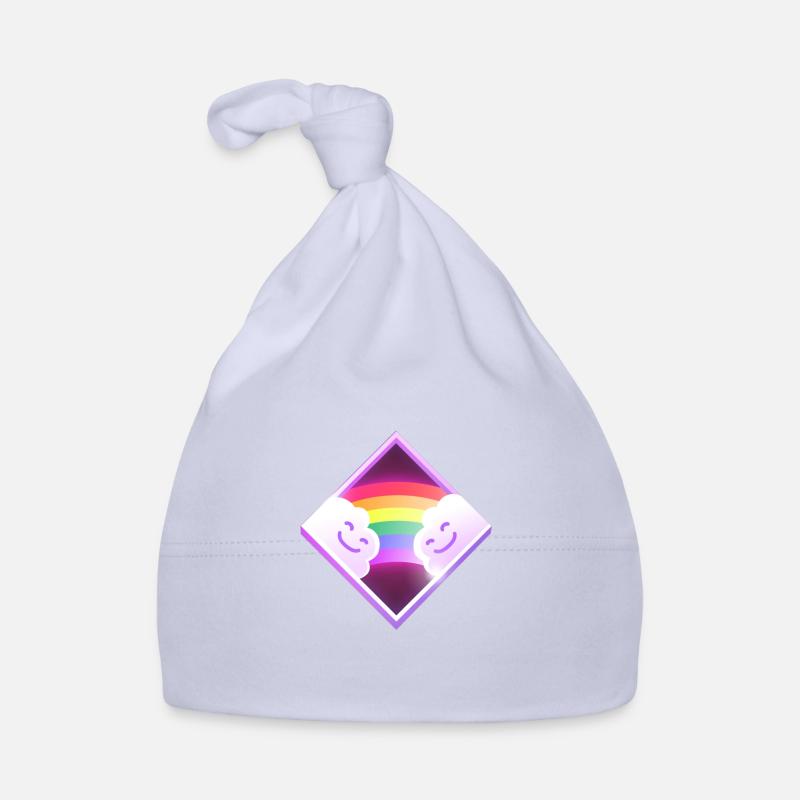 Nuages amoureux avec arc-en-ciel - Bonnet bio Bébé - ciel